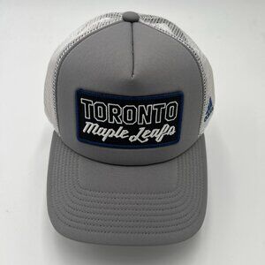 Adidas Mens OSFM Gray White Toronto Maple Leafs NHL Hockey Mesh Back Hat Cap NWT